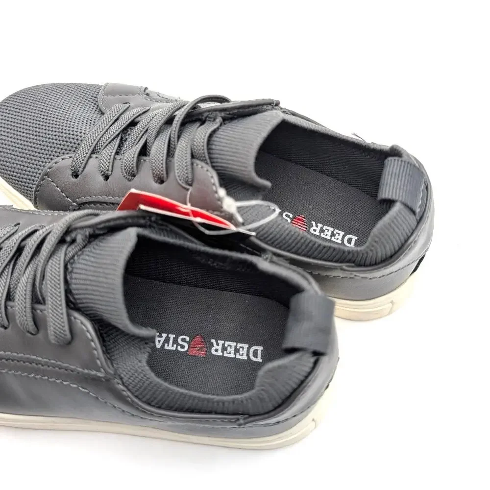 Deer Stags Dawson Jr. Bungee Lace Fashion Sneakers Kids Dark Gray Size US11 EU28